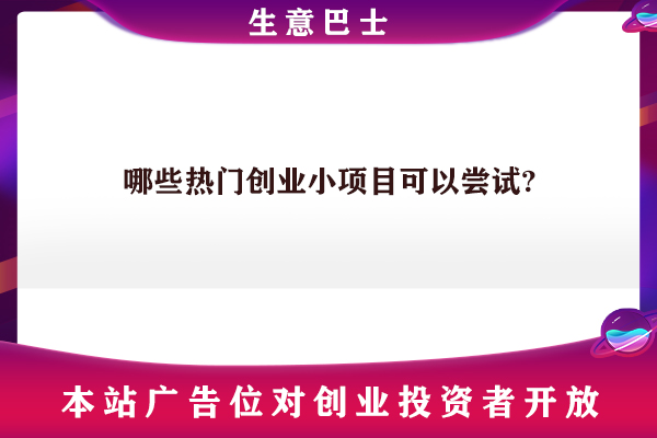 創(chuàng)業(yè)小項(xiàng)目