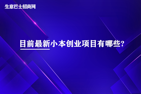 目前最新小本創(chuàng)業(yè)項目有哪些?
